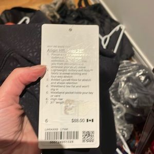 Lululemon Align Size 6 Black Lattice Nwt 21” Crop